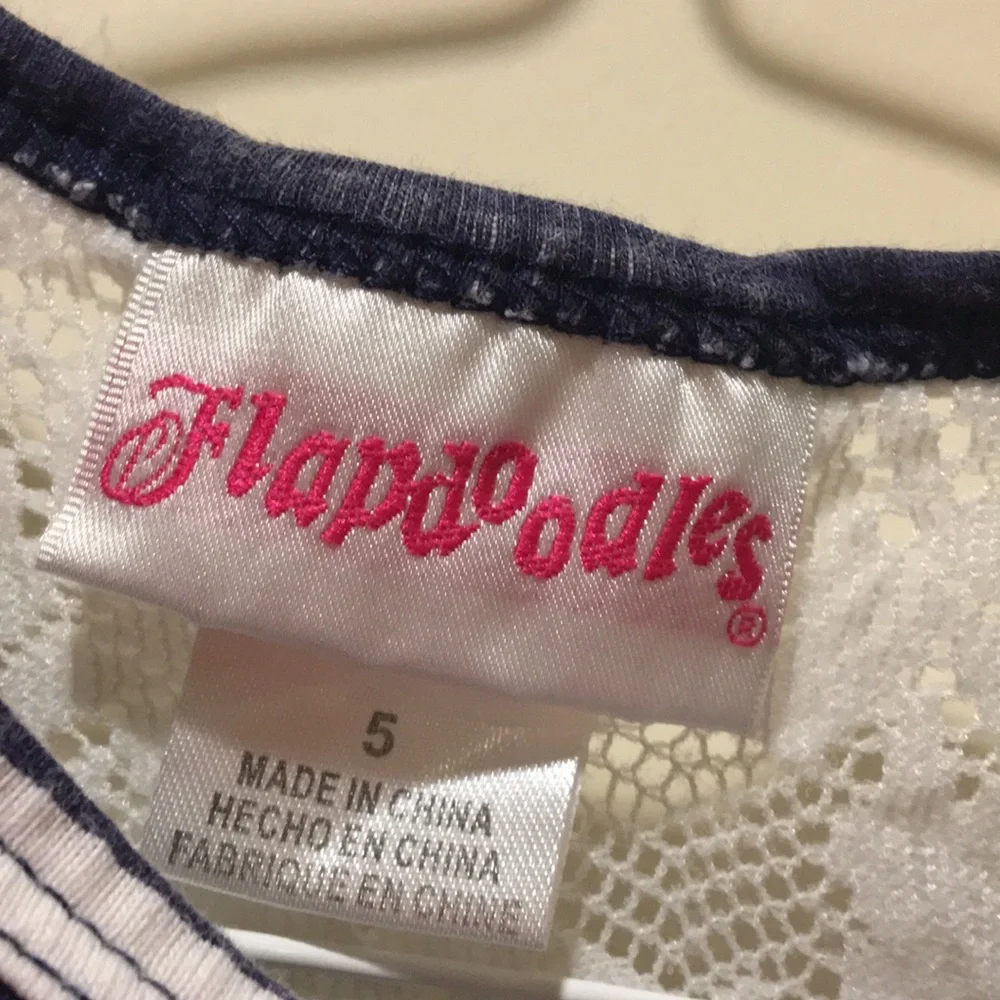 Flapdoodles girls striped sleeveless hi/lo dress rainbow heart appliqué size 5